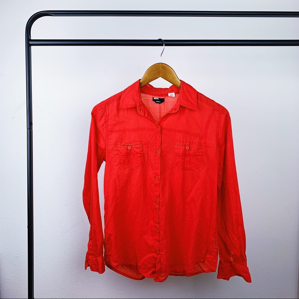 UO BDG Classic Fit Button Down Red Size Small